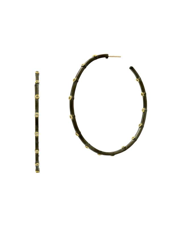 Signature Large Thin Bezel Hoop Earrings